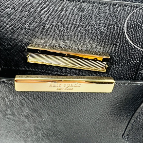 Kate Spade Black Satchel Crossbody Leather Bag NWT - Picture 10 of 16